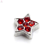 Мода цинковый сплав красный кристалл звезда повезло с плавающей подвески ювелирные изделия 